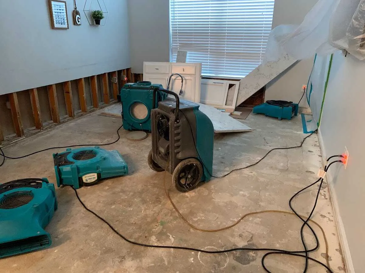 Dehumidifier in flood-cut room for Water Extraction & Removal in Piedmont
